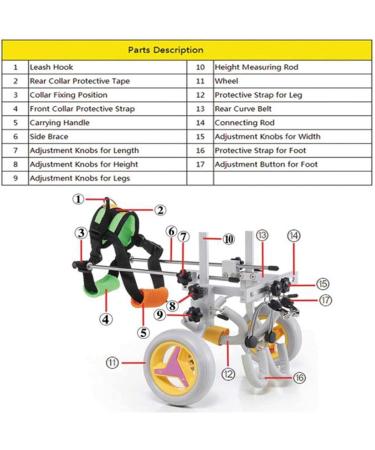 Lightweight Pet Rehabilitation Cart Two Wheels Dog Wheelchair Adjustable Animal Exercise Wheels for Handicapped Hind Legs Veterinarian Approved Easy Assemble - Buy Online on GoSupps.com