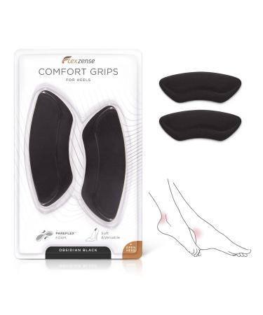 FLEXZENSE Comfort Grips | Reduce Blisters at The Heel from Tough Shoe Lining | 1 Pair (Obsidian Black)