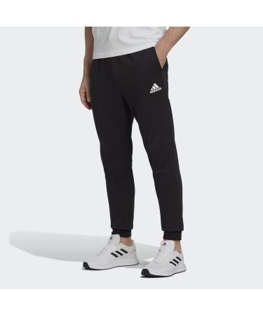 Buy adidas Men's Essentials Fleece Pants - Regular Tapered Fit in Black/White | International Shipping Available - Buy Online on GoSupps.com