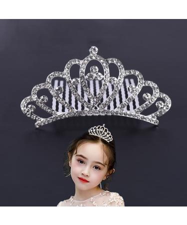 SUKPSY Crystal Rhinestone Crown Tiara for Girls and Kids  Princess Headbands Comb Hair Accessories Bride Wedding Headpieces for Birthday Wedding Prom Party (Comb)