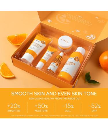 Vitamin C Skincare Set for Women & Girls 5-In-1 Hydrating Facial Kit | Perfect Gift Set for All Skin Types - Buy Online on GoSupps.com