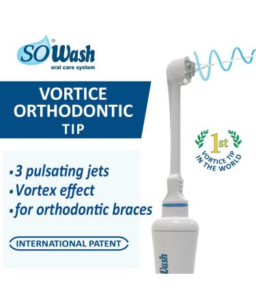 SoWash Vortice Orthodontic Tip | 3 Pulsating Jets | Water Flosser Refill Pack | International Patent | Italian Quality - Buy Online on GoSupps.com