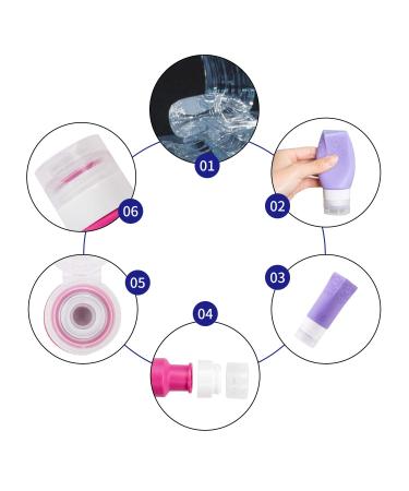 Leakproof Silicone Travel Bottles Set | TSA Approved Cosmetic Toiletries Containers | Perfect for Shampoo, Conditioner, Facial Cleanser & Cream | Travel Accessories - Buy Online on GoSupps.com