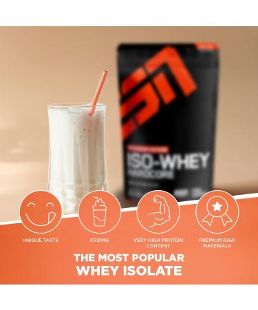 ESN IsoWhey Hardcore Whey Protein Isolate Vanilla 2 x 1000 g + Free ESN Shaker Vanilla 1000 g (Package of 2) - Buy Online on GoSupps.com
