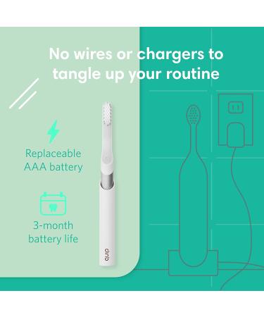 quip Adult Electric Toothbrush - Sonic with Travel Cover, Soft Bristles, Timer & Metal Handle - Silver - Buy Online on GoSupps.com