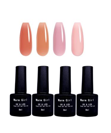 Warm Girl Nude Rubber Builder Base Coat for Nails Pink Primer Soak Off U V LED Gel Polish Strengthener Extension Gel