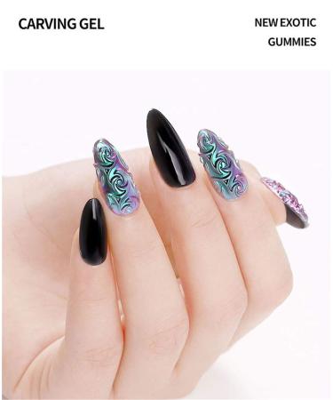 4pcs Mix Nail Art Silicone Printing Templates | 3D Soft Nail Carving Mold Stencils for Manicure - Buy Online on GoSupps.com