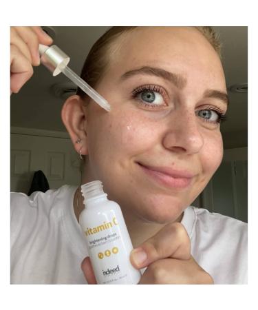 INDEED LABS Vitamin C Brightening Drops - Lightweight Facial Serum with Encapsulated Ascorbic Acid, Volcanic Soil, Hyaluronic Acid - Anti Aging Serum for Fine Lines & Wrinkles - Buy Online on GoSupps.com