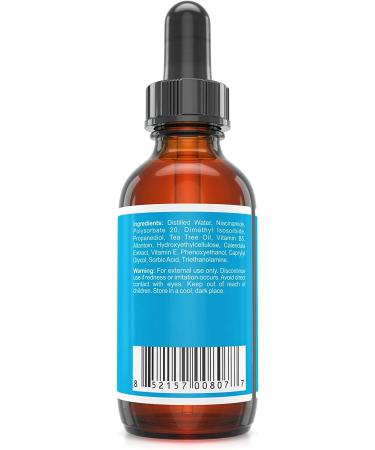NiacinaMax Serum 10% Niacinamide with Tea Tree Oil, Calendula Extract, Allantoin, VIT. B5 & E - 2 oz / 60 ml - Shrinks Pores, Reduces Blemishes - Enhanced Dermal Penetration - Buy Online on GoSupps.com