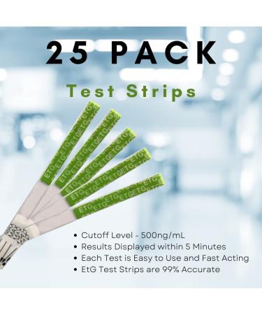 25 Pack ETG Strips - Rapid 80 Hour Detection Time, High Sensitivity - Instant Results in 5 Min - Buy Online on GoSupps.com