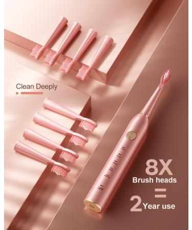 Sonic Electric Toothbrush for Adults - Smart Cleaning & Whitening 5 Modes 38000VPM Rechargeable Travel-Friendly Pink - Best for Oral Care - Buy Online on GoSupps.com