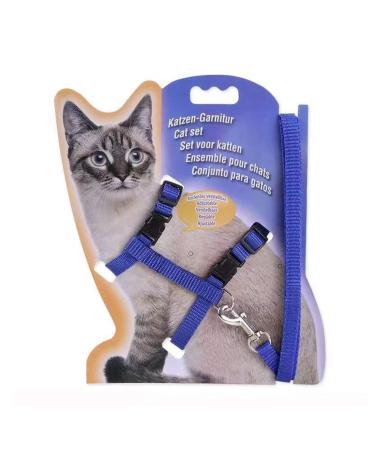 Adjustable Cat Leash & Dishes Set - Blue Nylon Cat Harness for Kittens Small Cats Rabbits & Dogs - International Shipping Available - Buy Online on GoSupps.com
