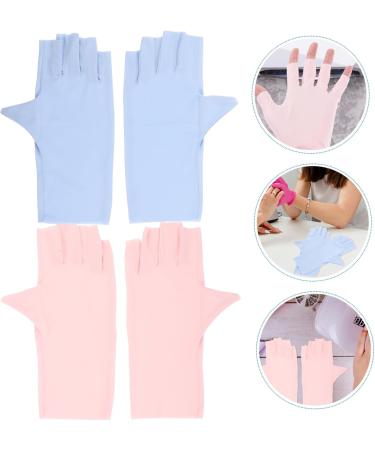 Beavorty 2 Pairs pink gloves sun gloves nail art supplies nail UV protection gloves for women nail art accessory nail UV gloves nail art UV gloves UV nail gloves Nylon Accessories manicure 21x12x0.1cm As Shown1 - Buy Online on GoSupps.com