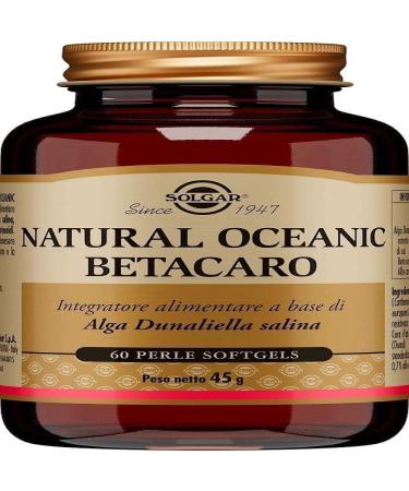 Solgar Oceanic Beta-Carotene 25,000 IU, 60 Softgels - Healthy Vision, Skin & Immune System, Potent Antioxidant - 100% Natural Pro-Vitamin A - Gluten Free, Dairy Free - 60 Servings