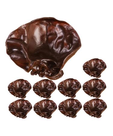 TOPBATHY 10pcs Simulation Vegetables Agarics Props Fake Agarics Vegetables Model Lifelike Veggies Vegetable Photography Props Small Agarics Decoration Wall Fake Black Fungus Food Pvc Dark Brown 5.00X4.20X1.00CM