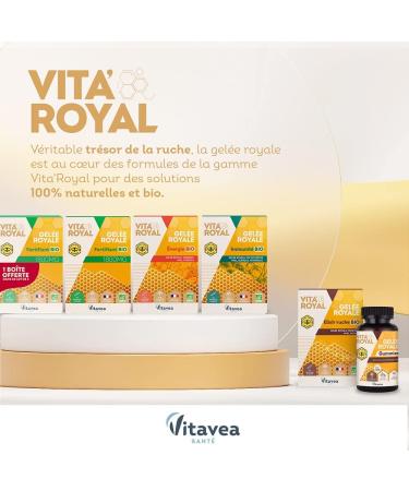 Vitavea - Vita'Royal Organic Strengthener - Fortifying Natural Benefits of the Hive - Royal Jelly 1800 mg - 10 ampoules - Made in France - Buy Online on GoSupps.com