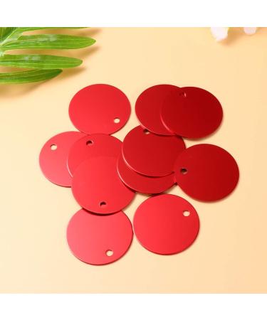 Milists 25-Piece Aluminum Alloy Blank Tags for Pets - Round Keychains with Hole DIY Accessories for Dog Leashes & Trailers 3.5cm (Red) - Buy Online on GoSupps.com