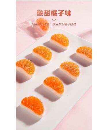 Orange fruit juice soft candy strawberry white peach fruit gummies fruit fudge snacks chewing candy assorted candies sweets children's candy casual fruit snack gift (Sweet Orange 70g) Sweet Orange 70g - Buy Online on GoSupps.com