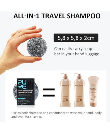 Pure Bamboo Charcoal Shampoo Bar to Reduce Gray and White Hair Deep Cleansing Anti-Frizz Damaged Hair Soap Hair Care Hair Darkening Soap - Buy Online on GoSupps.com