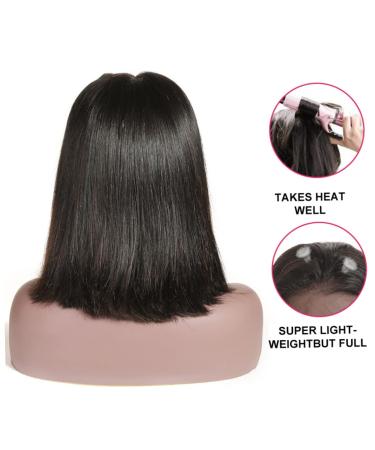 Havamoasa Women Short Bob Wig - Straight Black Hair Lace Front U Shape Wig - Buy Online on GoSupps.com
