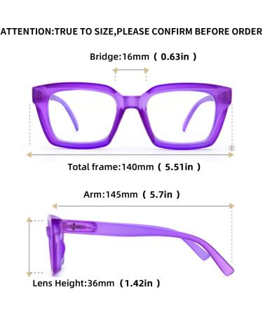Amorays Oversized Vintage Reading Glasses with Blue Light Filter - Square Frame +1.50 Strength for Men & Women - Stylish and Comfortable Presbyopia Readers - Buy Online on GoSupps.com