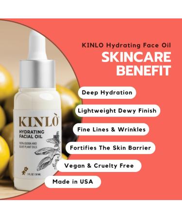 Buy Kinlo Hydrating Face Oil - Jojoba & Olive Oil with Vitamin E for Deep Moisturizing & Gua Sha Massage - 1 fl oz - Buy Online on GoSupps.com