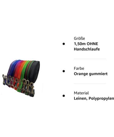 Premium Dragging Leash for Medium & Large Dogs - 1m to 40m 20mm Wide No Hand Loop Orange Rubberized - Buy Online on GoSupps.com