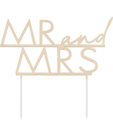 Ginger Ray Acrylic Mrs Cake Topper Wedding Decoration Gold 14.5cm x 15.8cm - Buy Online on GoSupps.com