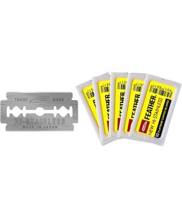 SHAVE FACTORY 50 Yellow Feather Double Edge Razor Blades - Premium Quality - Buy Online on GoSupps.com
