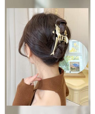 Gold Dolphin Hair Claw Clip - Large Metal Hair Jaw Clamp for Styling Thick & Thin Hair - Buy Online on GoSupps.com