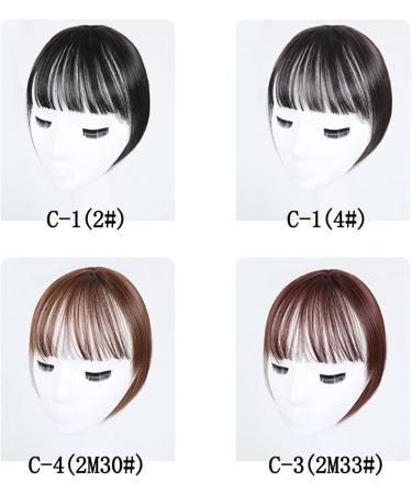 Bangs Clip in Bangs Front Synthetic 3D Air Fringe Bangs Clip in Bang Hair Extensions Straight Synthetic Hairpiece Soft Natural Hair Accessories For Women Girl for Women Curved Bangs for Daily Wear ( 1 PC C-3(2M33) - Buy Online on GoSupps.com