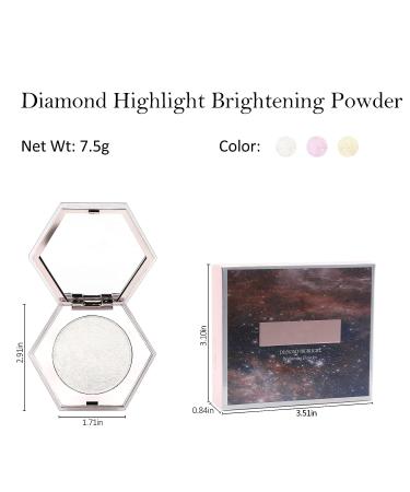 Erinde White Silver Face Highlighter Palette - Shimmer Glitter Powder for Face & Body | Natural Illuminator with Long-Lasting, Lightweight Formula - 01 Diamond White - Buy Online on GoSupps.com