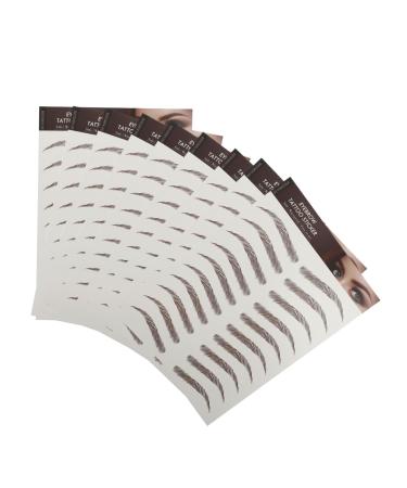 BIUDECO 9 sheets Eyebrow Sticker Artificial Hairlike Stickers Eyebrows Transfers False Imitation Shaping 21x14.7cm Brown
