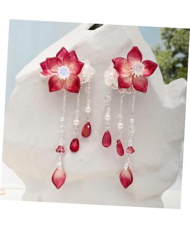 FAVOMOTO 3 Pairs Hair Accessories Flower Hairpin Chinese Tassel Hair Clip Lady Hairpins Hair Clips Accessories Japanese Flower Hair Clip Pearl Tiara Crystal Chinese Style Child Safflower - Buy Online on GoSupps.com