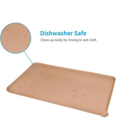 Audwud Silicone Waterproof Pet Feeding Mat - Anti-Slip Dog & Cat Bowl Mat (71x46 cm) - Apricot Color - Buy Online on GoSupps.com