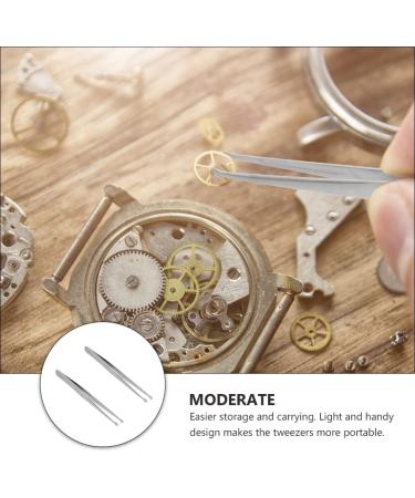 Ultechnovo 2-in-1 Stamp Tweezers | Hair Removal & Jewelry Tool | Antistatic Stainless Steel | Precision Eyebrow & Lab Use - 12x1cm Silver - Buy Online on GoSupps.com