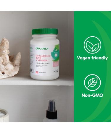 Organika Hyaluronic Acid Supplement with Vitamin C (90 Vegetable Capsules): Symbiotic Joint Wellness Collagen & Skin Hydration Powerhouse - Enhanced Hyaluronic Acid Supplements for Mobility & Beauty - Buy Online on GoSupps.com