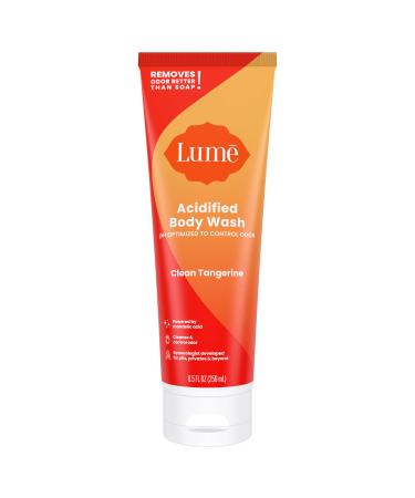 Lume Acidified Body Wash - 24 Hour Odor Control - Removes Odor Better than Soap - Moisturizing Formula - SLS Free, Paraben Free - Safe For Sensitive Skin - 8.5 ounce (Clean Tangerine) Clean Tangerine 8.5 Ounce (Pack of 1)
