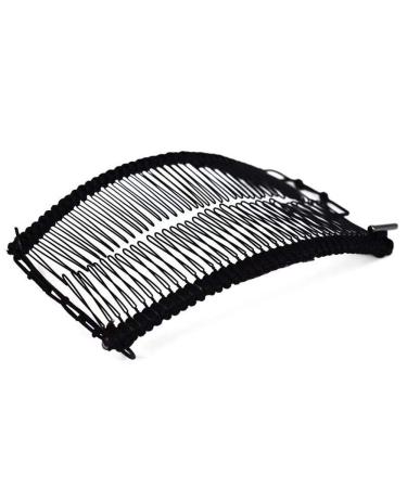 Stretchable Banana Comb Vintage Banana Hair Clip Stretch Double Comb Clip for Women Ladies Girls Hair Styling Black