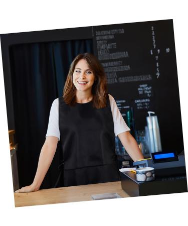 Amosfun Black Barber Apron Unisex Hair Salon Apron with 2 Pockets Stylist Apron Hairstylist Apron Restaurant Working Apron - Buy Online on GoSupps.com