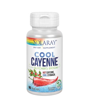 SOLARAY Cool Cayenne Pepper 40,000 HU with Butchers Broom for Healthy Circulation Support | 90 VegCaps