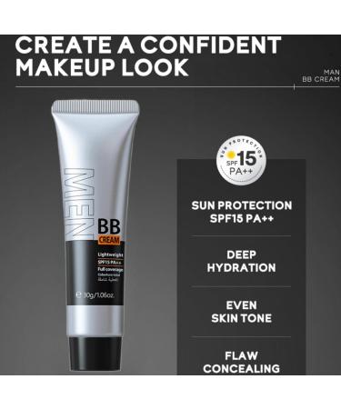 Mens BB Cream Foundation Tinted SPF 15 Face Moisturiser BB Cream Light BB Cream Foundation Cover Blemishes Moisturizing Men Tone Up Face Cream BB Cream Foundation Medium Tinted Sunscreen for Face - Buy Online on GoSupps.com