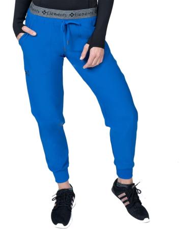 Women's Scrub Set: Mock Wrap Top & Jogger Pants | 7 Pocket, 4-Way Stretch | Nurse Dentist Uniform | Elements Select ES2956 | Medium Royal - Buy Online on GoSupps.com