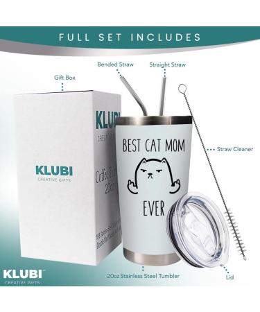 KLUBI Cat Mom Gifts for Women - Travel Mugs/Tumbler - 20oz Mug for Coffee/Tea-Funny Gifts for Cat Themed Things  Lovers  Crazy Cat Lady Gift White - Buy Online on GoSupps.com