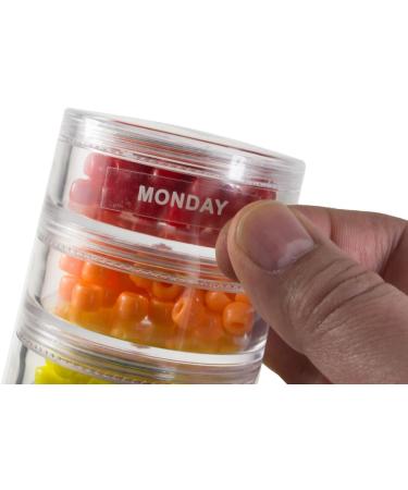 Buy GMS 7 Day Medicine Pill Organizer - Stackable Travel Pill Box for Vitamins & Supplements - Organize Daily & Weekly Medications - Large & Clear - Buy Online on GoSupps.com