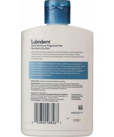 Lubriderm Lot Ff Size 6z Lubriderm Daily Moisture Lotion For Normal To Dry Skin Fragrance Free - Buy Online on GoSupps.com