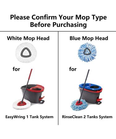 4 Pack Blue Rinse Clean Spin Mop Replacement Heads - 100% Microfiber, Deep Cleaning Refills for EasyWring Mop System - Buy Online on GoSupps.com