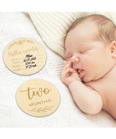 Wooden Baby Milestone Cards - 12-Piece Pregnancy & Monthly Gift Set for Expectant Mothers - Buy Online on GoSupps.com