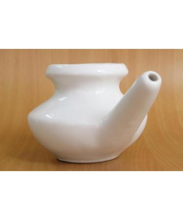 2activelife Handcrafted Ceramic Neti Pot for Nasal Cleansing 10 oz White | Ayurvedic Jal Neti Sinus Rinse Tool | Durable Lightweight Dishwasher Safe | Made in India - Buy Online on GoSupps.com