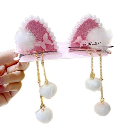 Pearl Barrette Furry Ball Hair Clip Kids Chinese Headdress Retro Photo Hair Styling Barrette Barrettes - Buy Online on GoSupps.com